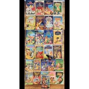 Lot of 27 VHS: All WALT DISNEY ANIMATION Home Video / All Clamshells / Pre-Owned